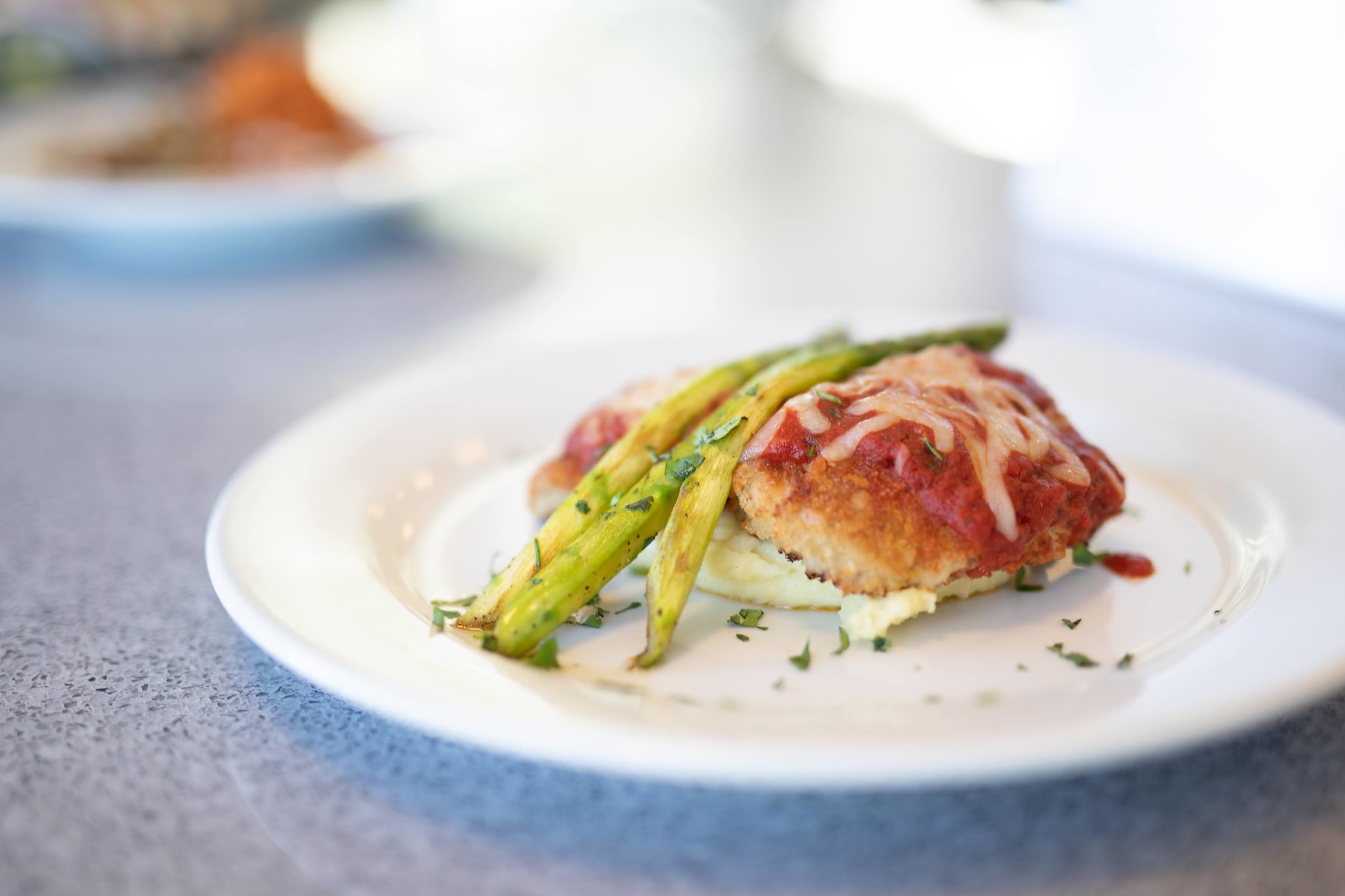 Plate of food served at the Mission Bistro