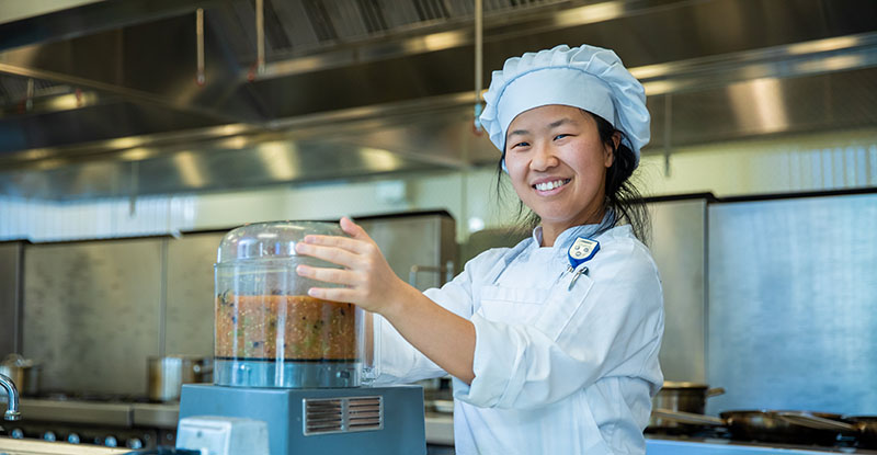 Hospitality student mixing