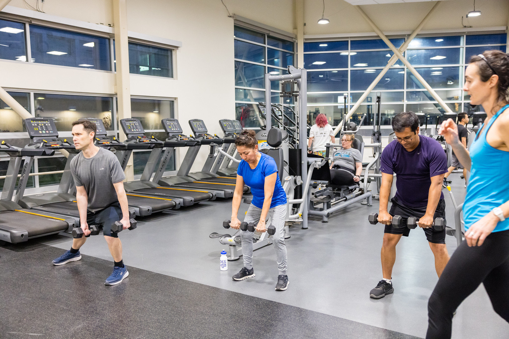 Kinesiology students working out