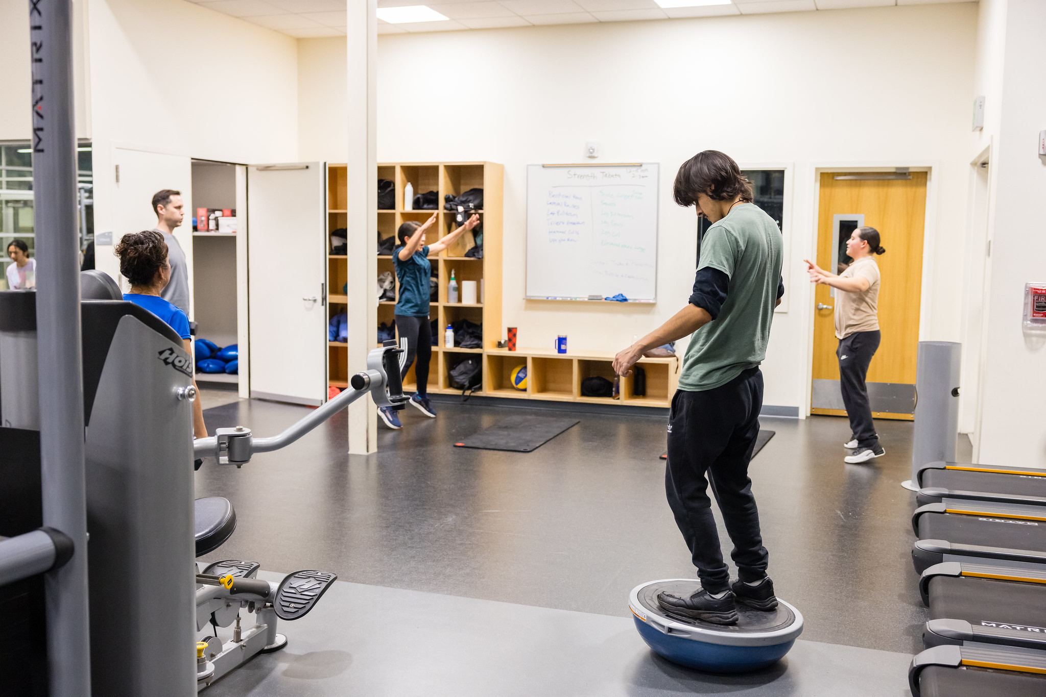 Kinesiology students working out