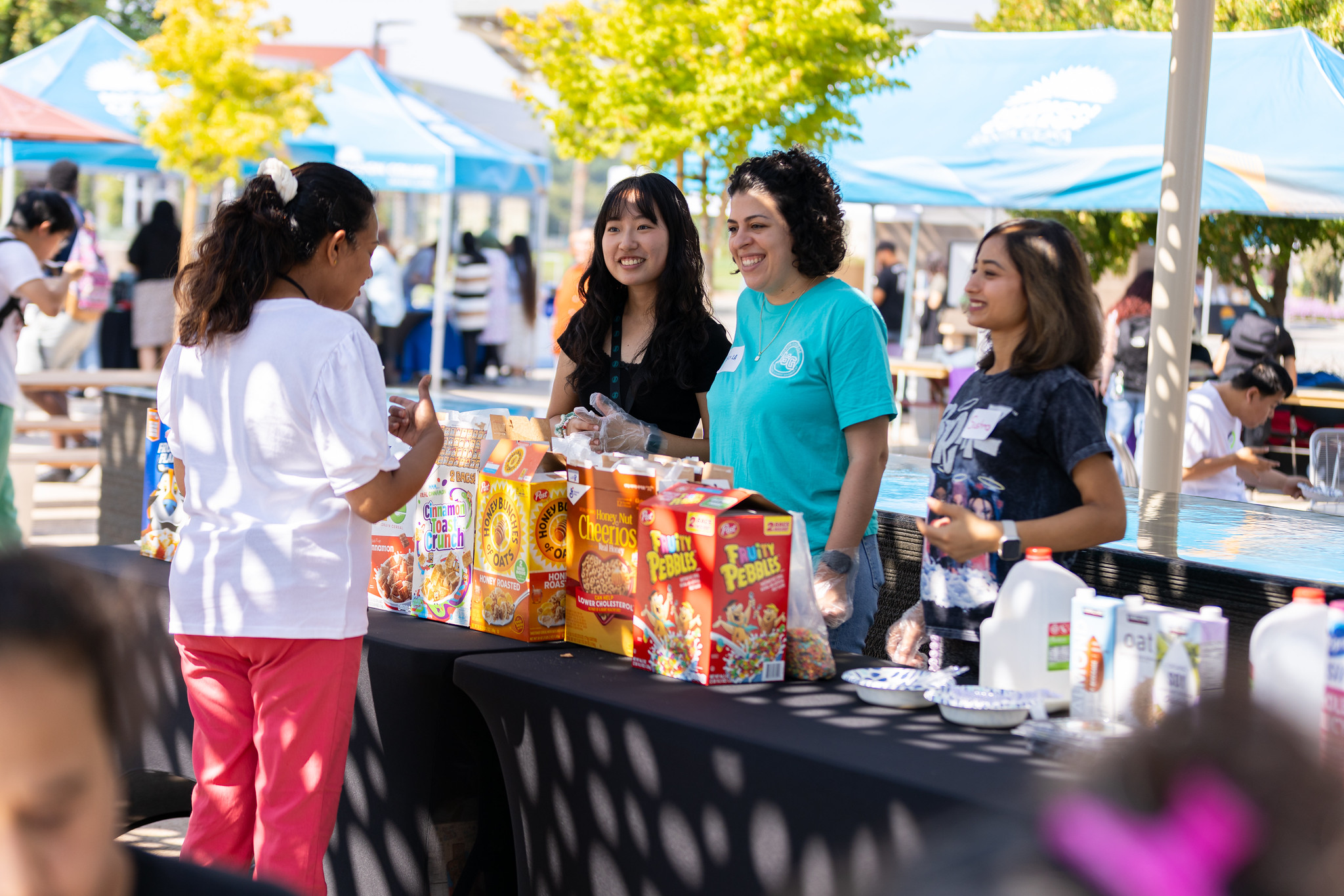 Students at basic needs fair