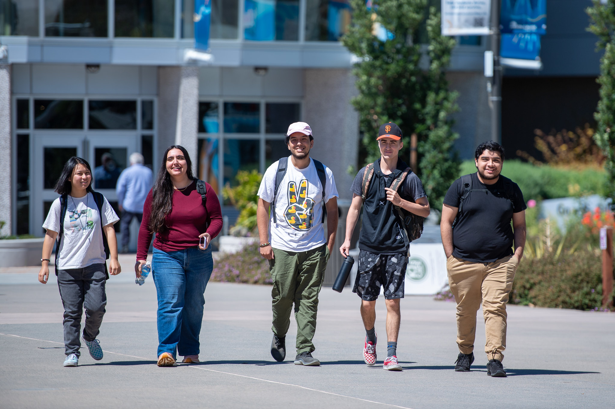 Students walking on campus