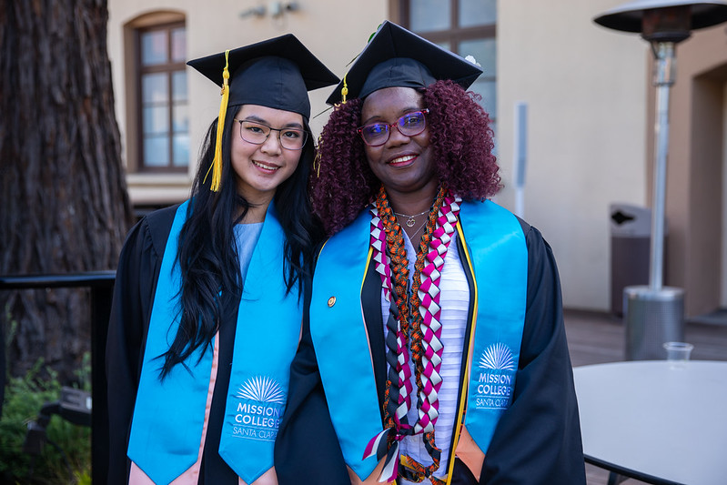 Two students at graduation