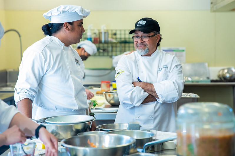 Culinary student talking