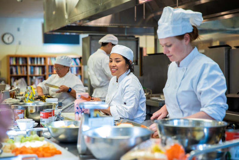 Culinary students talking