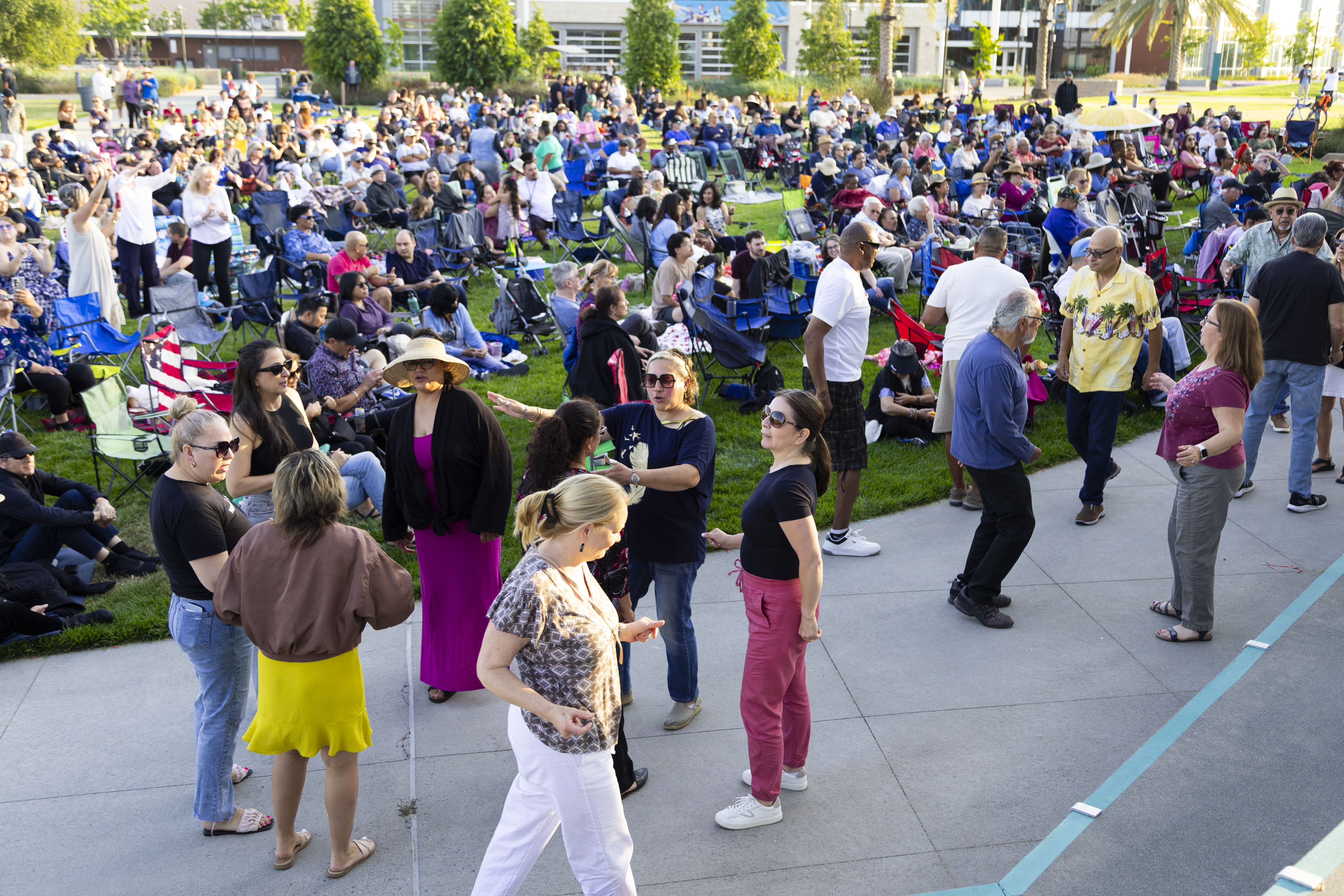 People dancing on-campus