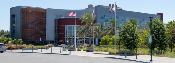 Building near campus entrance