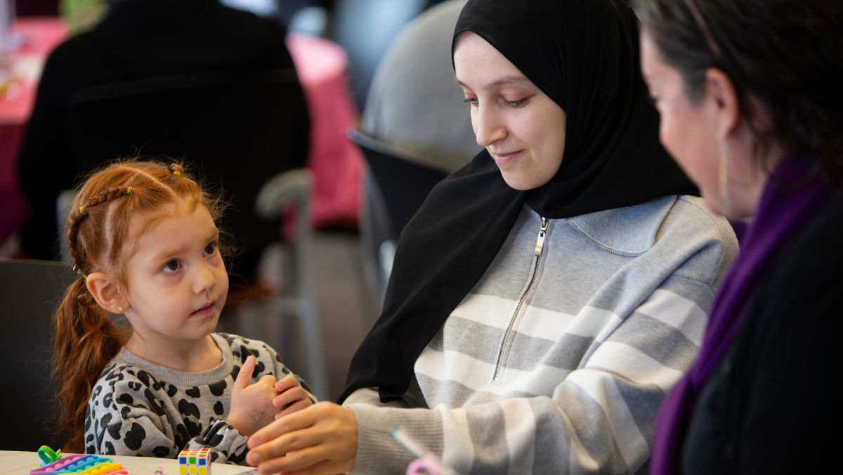 Child looking at parents