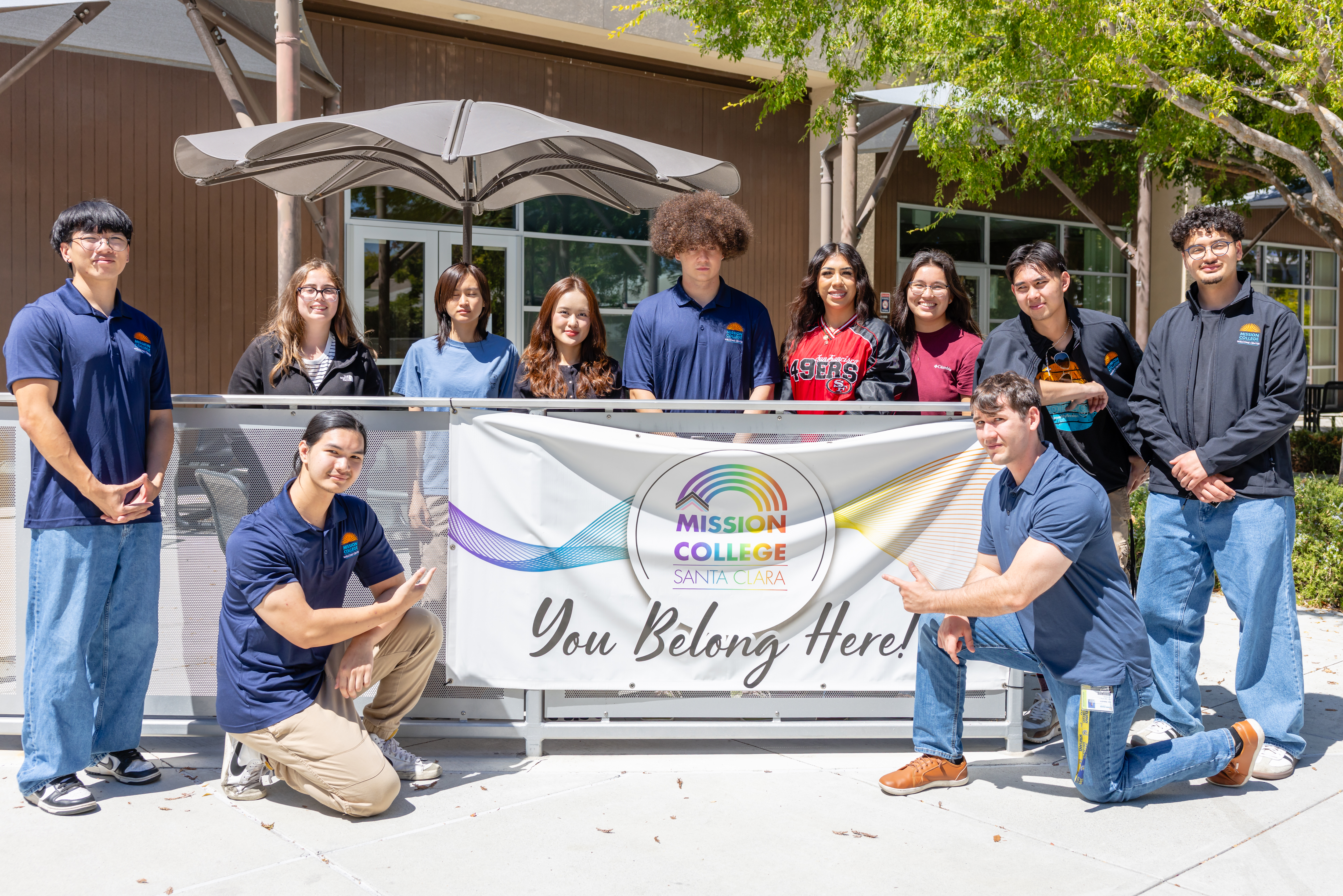 Students in the welcome center