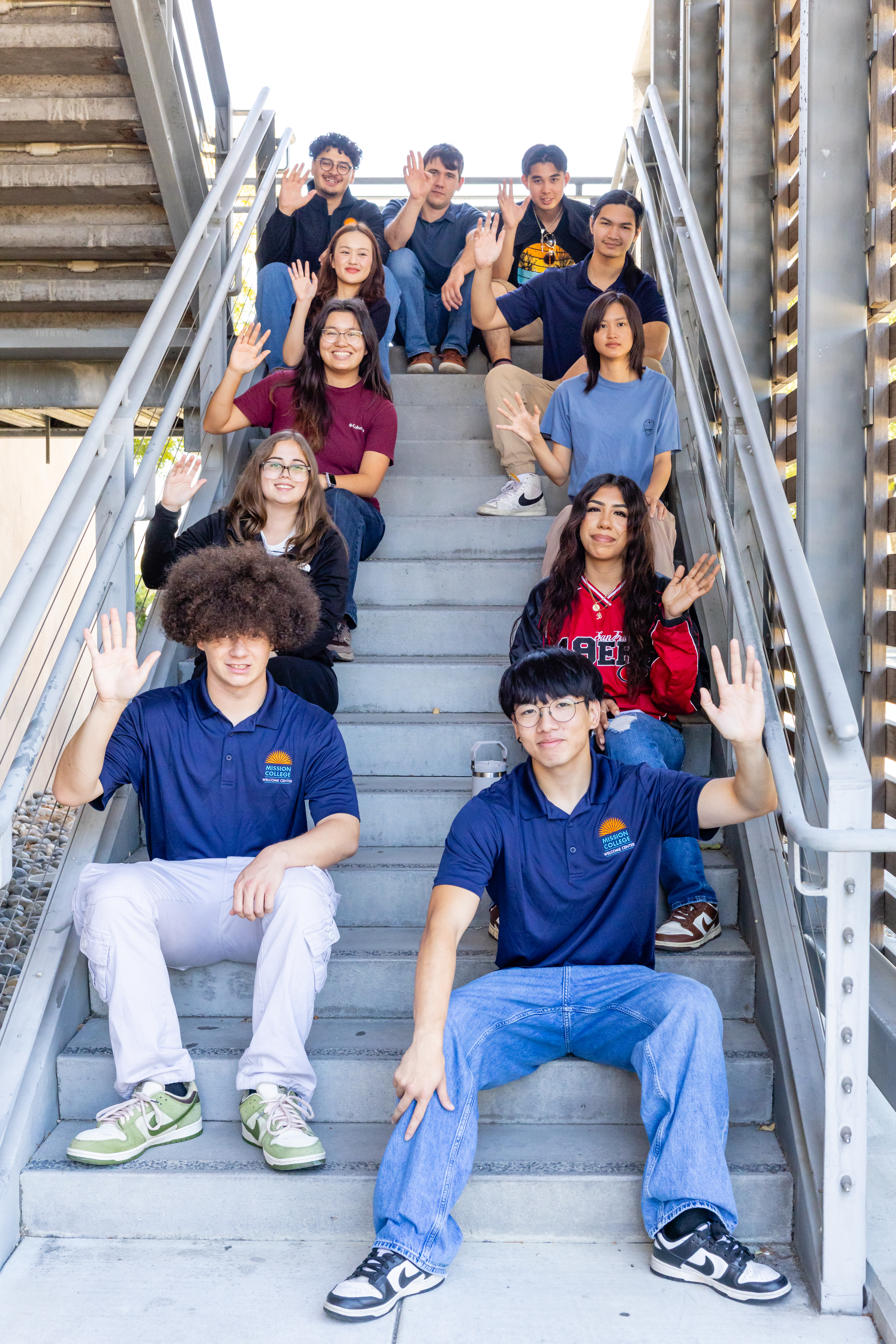 Welcome Center Ambassadors on stairs