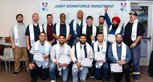 Smiling students grouped