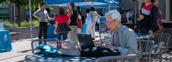 Student using computer