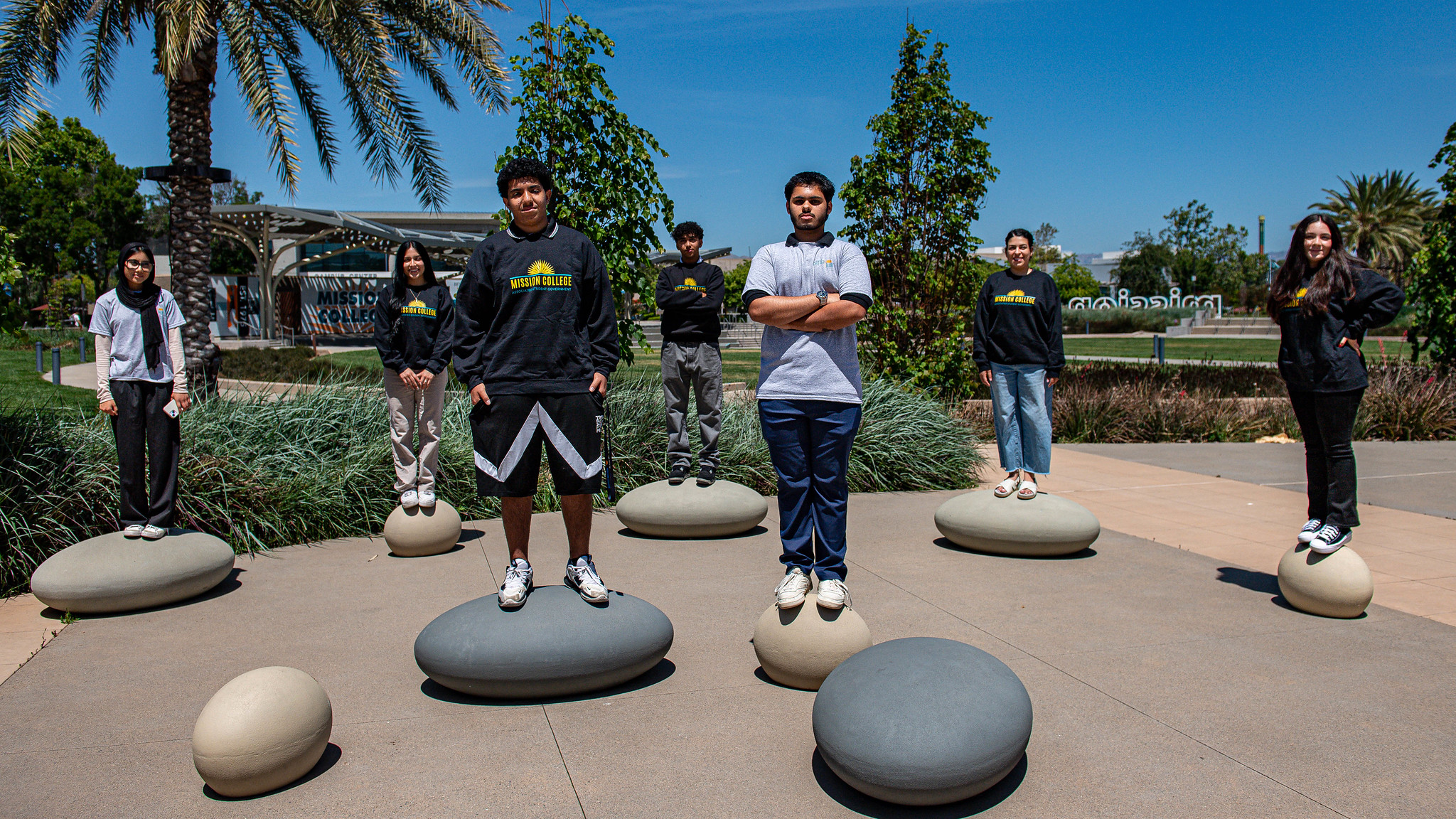 ASG Students posing on rocks