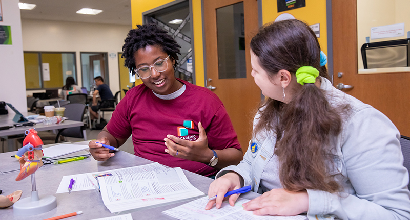 Two students talking