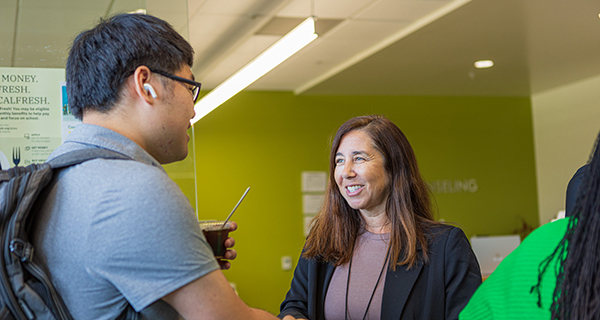 Counselor with student