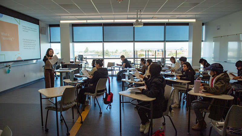Students sitting in classroom