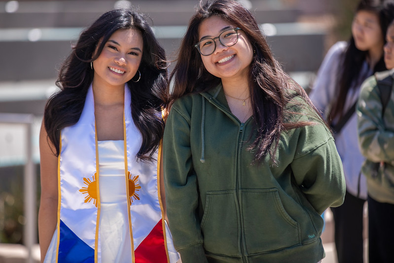 Two female students smiling