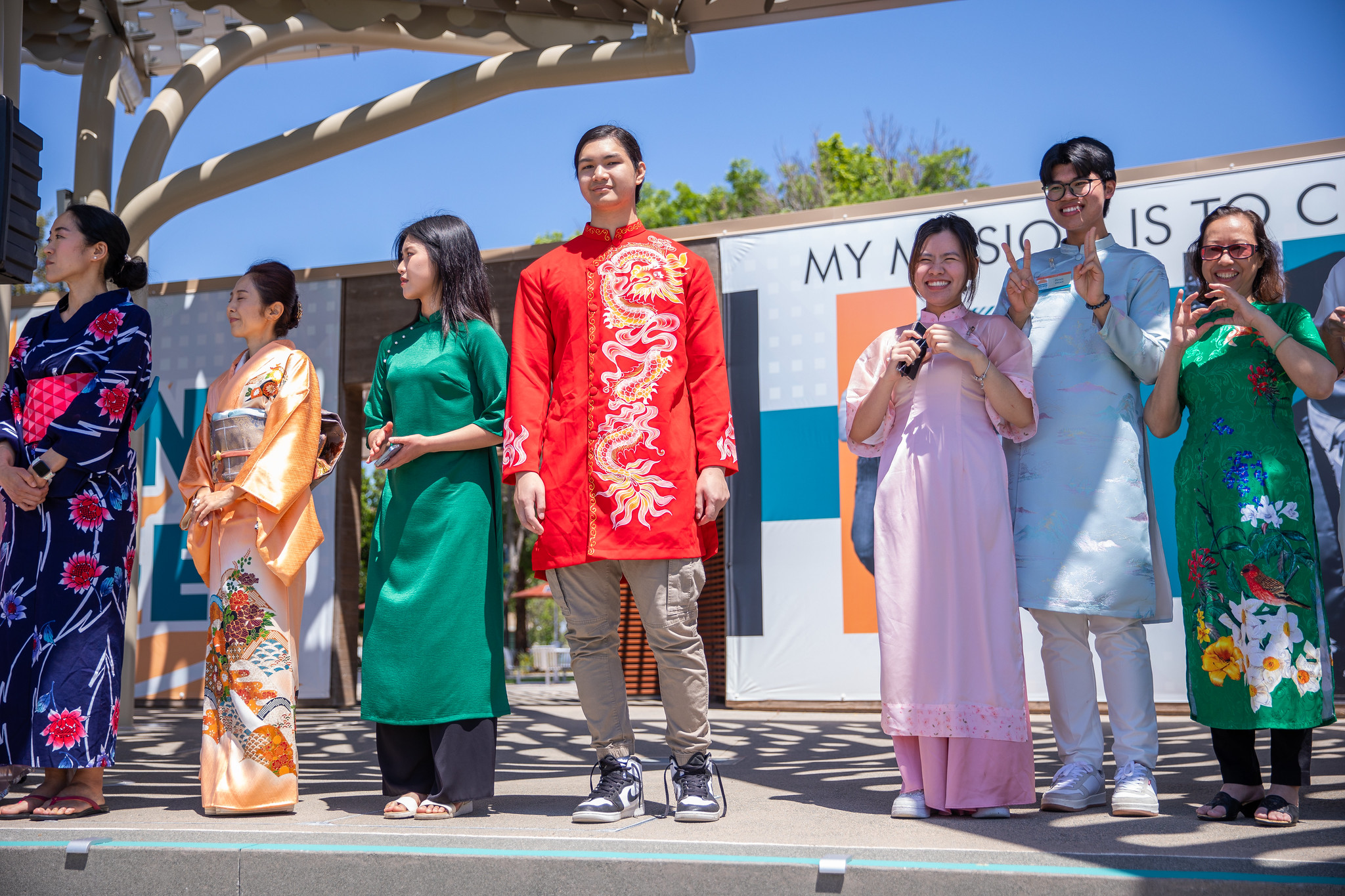 AANAPISI Students on stage for fashion show