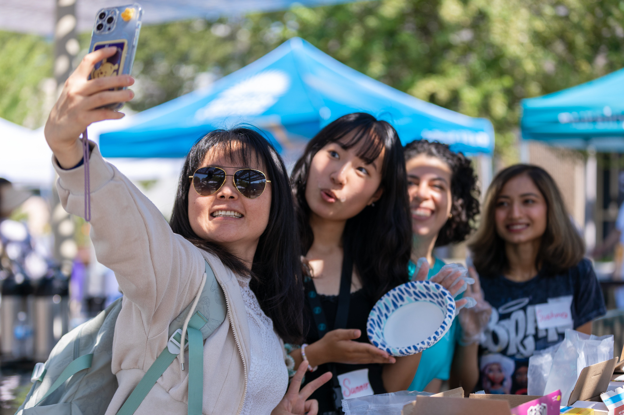 Students taking a selfie at a Mission College even