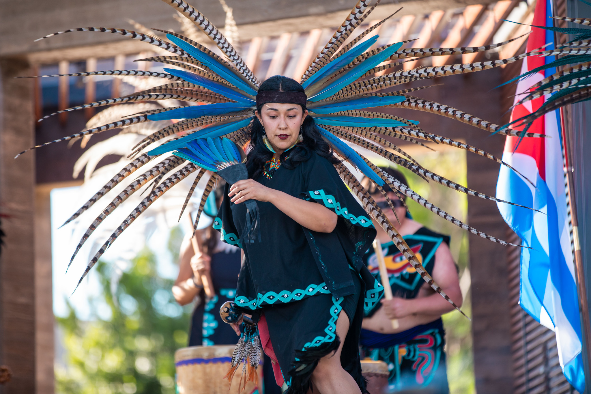 Puente member on stage in costume
