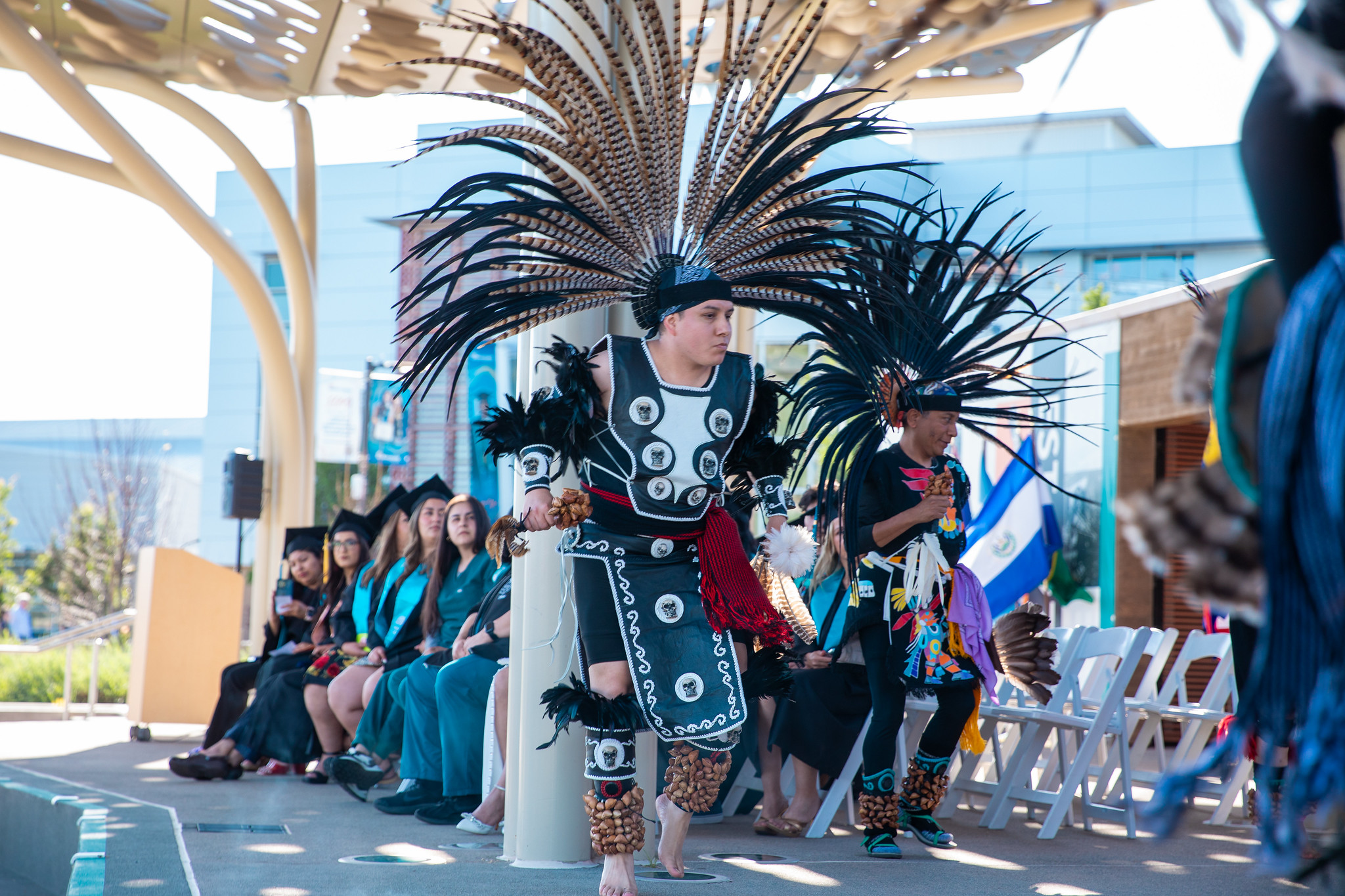 Puente member on stage in costume