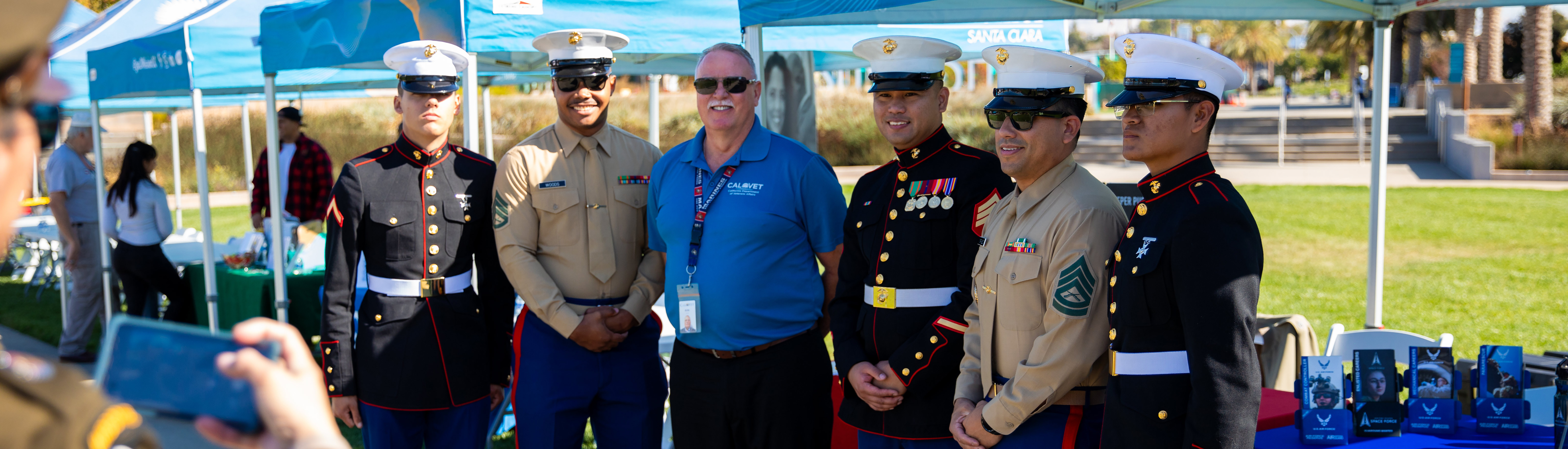 Military members posing for picture