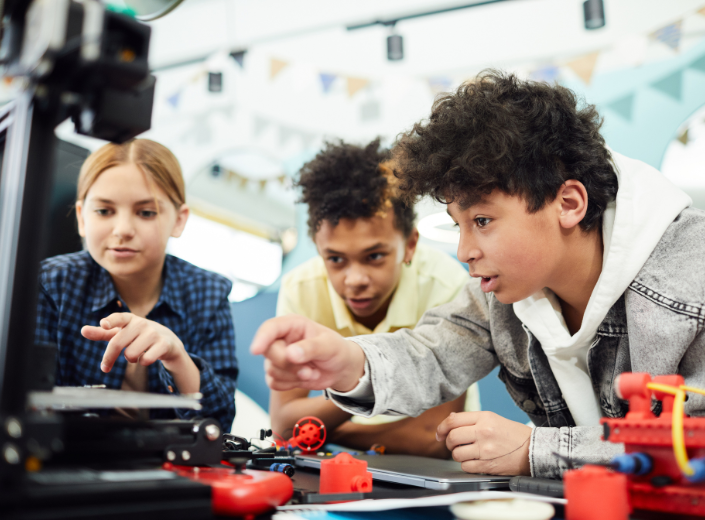 High school students in summer camp
