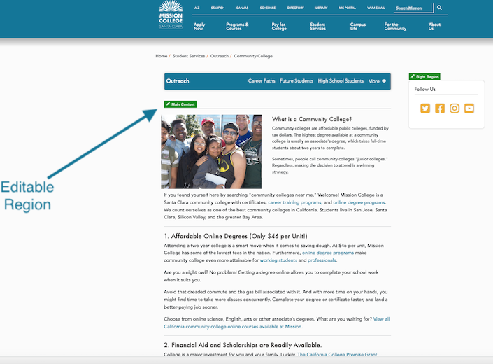 login. Content editing region.